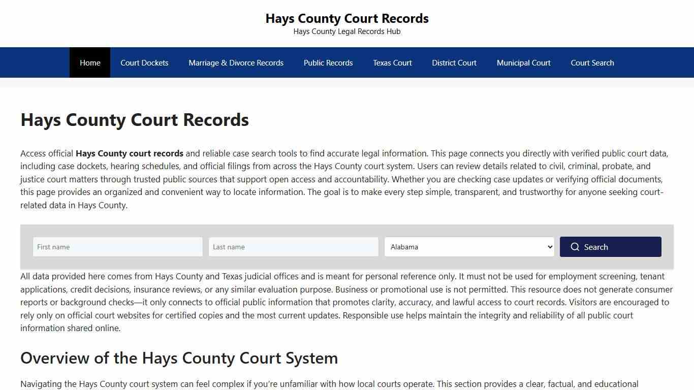 Hays County Court Records - Hays County Court Records